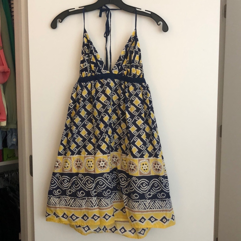Criss Cross blue and yellow sundress